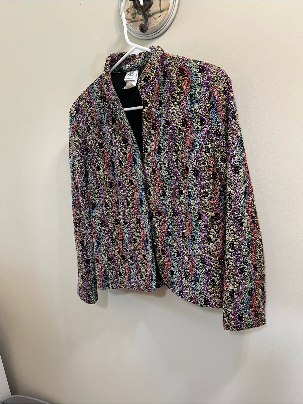 WillI of California Colorful Multicolor Textured Jacket Size 6 Vintage